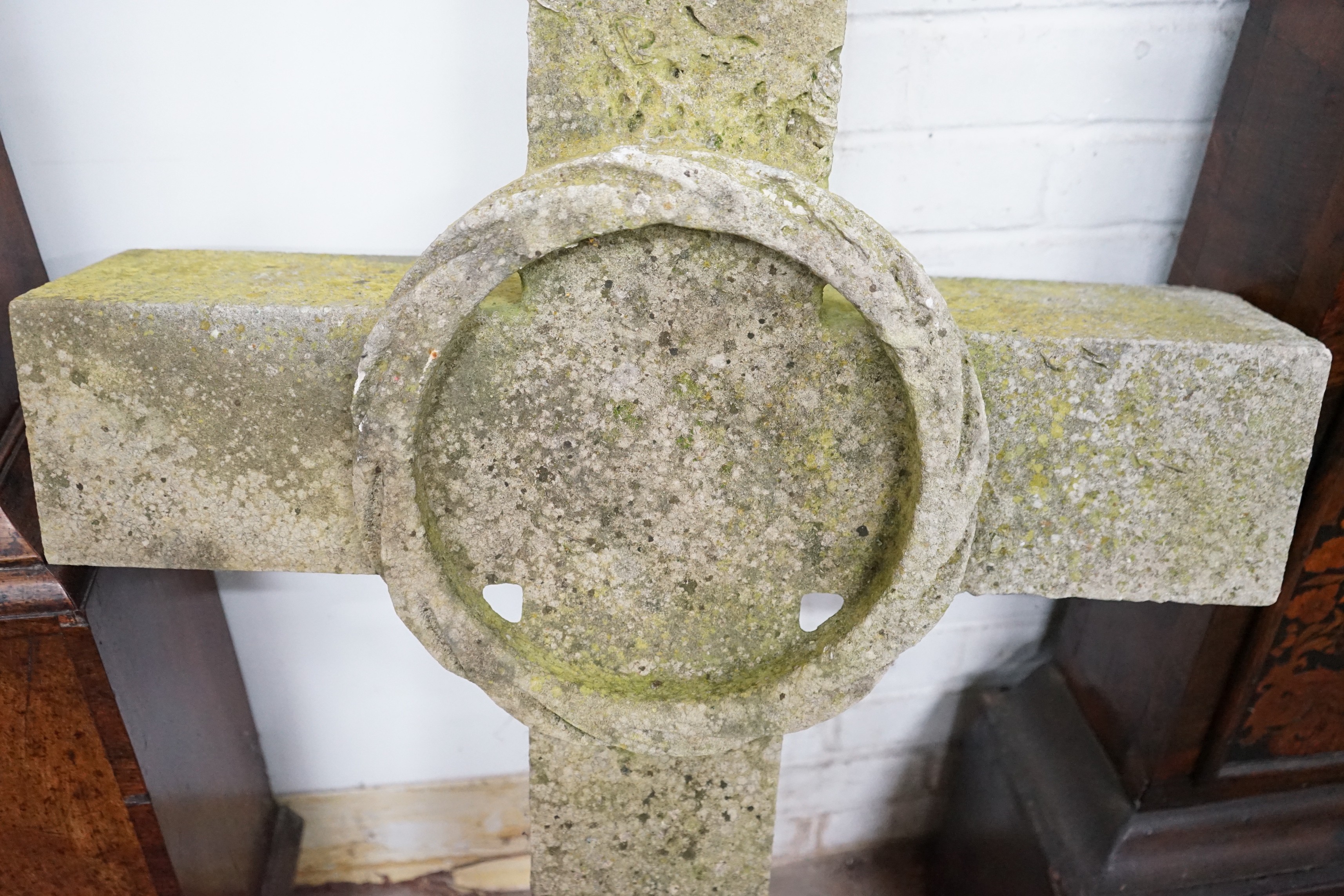 A marble cross, width 70cm, height 103cm